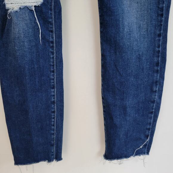 Paige Verdugo Ankle Jeans Queenie Destructed Mid Rise Torn Knee Women 28 - Picture 7 of 13